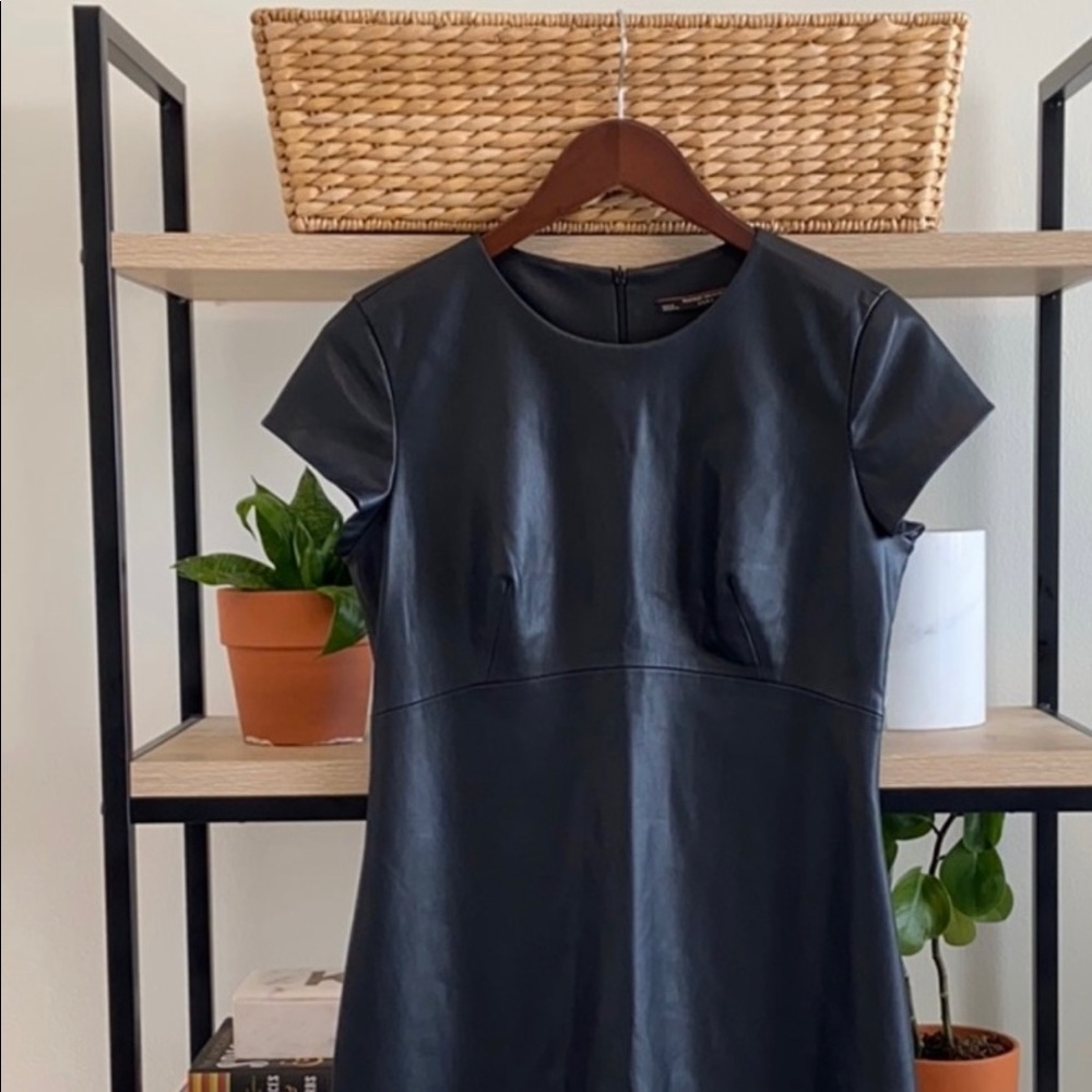 Zara Trafaluc Collection Faux Leather Dress, L